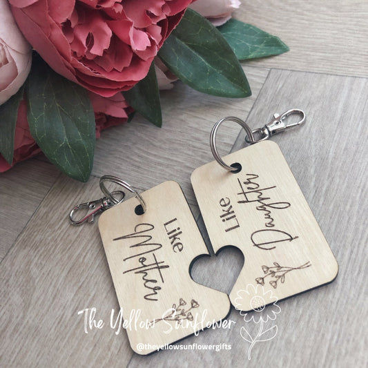 Like Mother, Like Daughter Personalised Keyrings