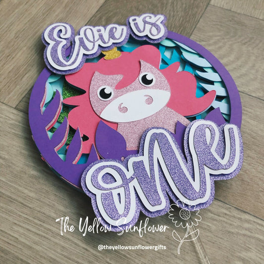 Personalised Unicorn 3D Cake Topper