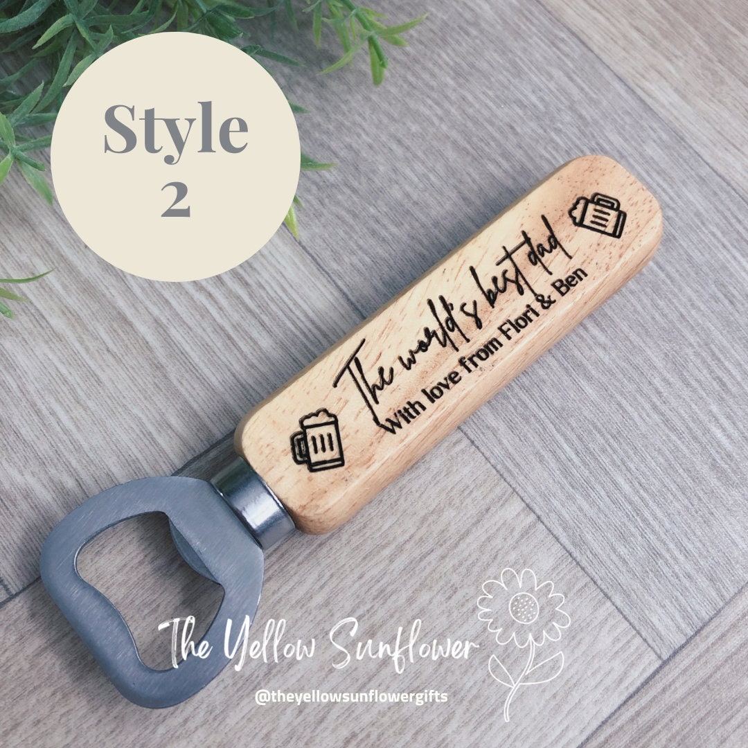 Personalised Fathers Day Wooden Bottle Opener