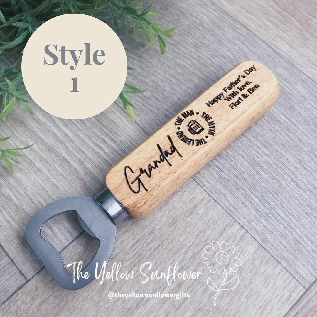 Personalised Fathers Day Wooden Bottle Opener