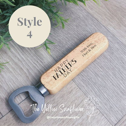 Personalised Fathers Day Wooden Bottle Opener