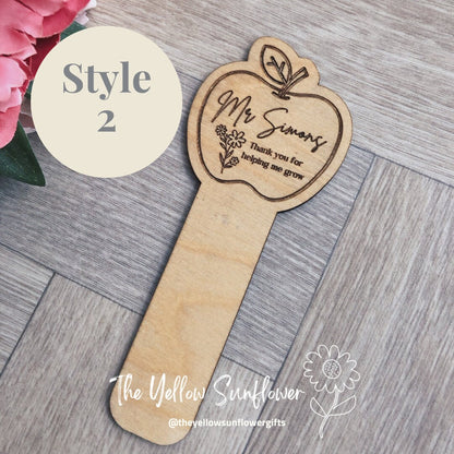 Personalised Thank You Teacher Wooden Bookmark