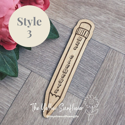 Personalised Thank You Teacher Wooden Bookmark