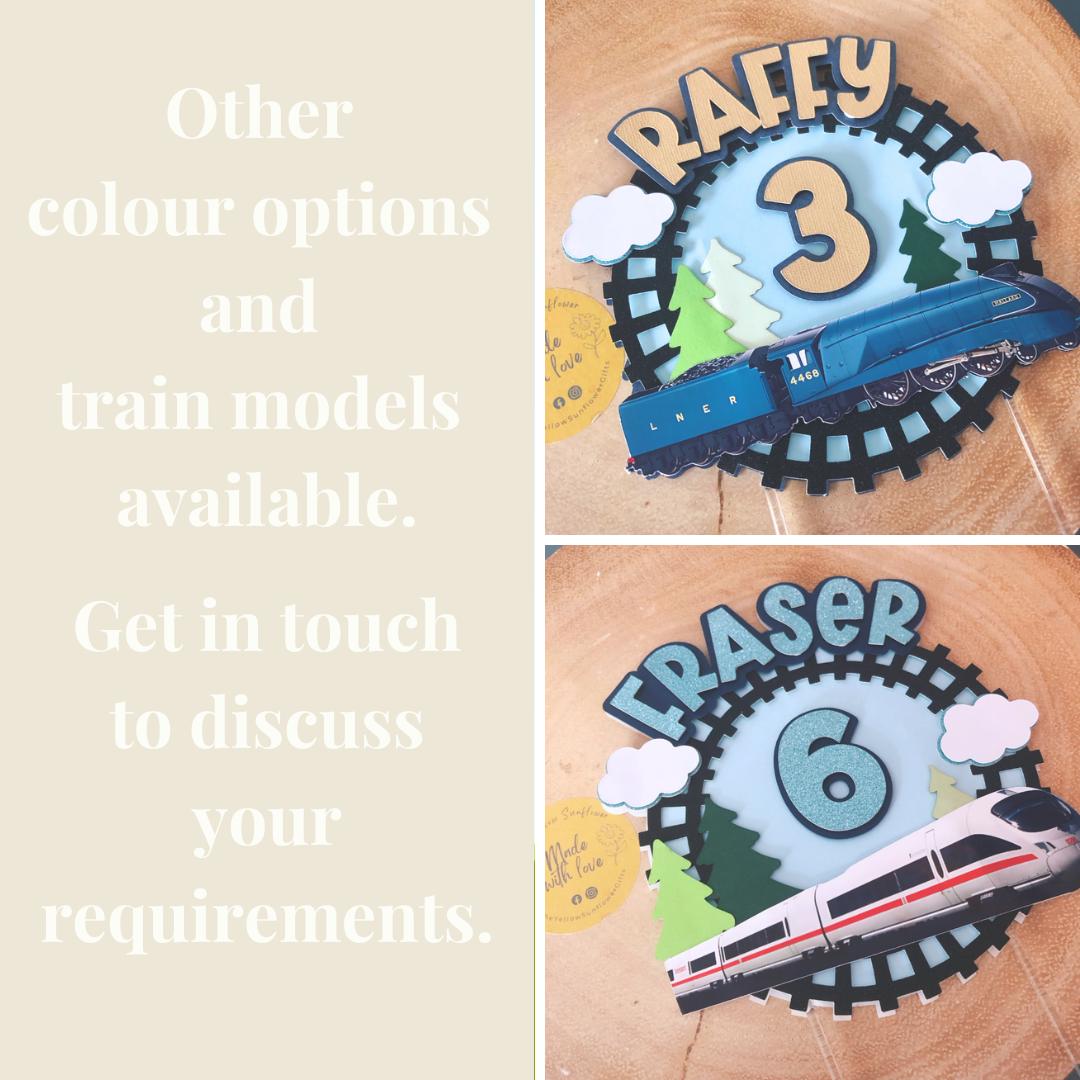 3D Personalised Mallard Train Themed Cake Topper