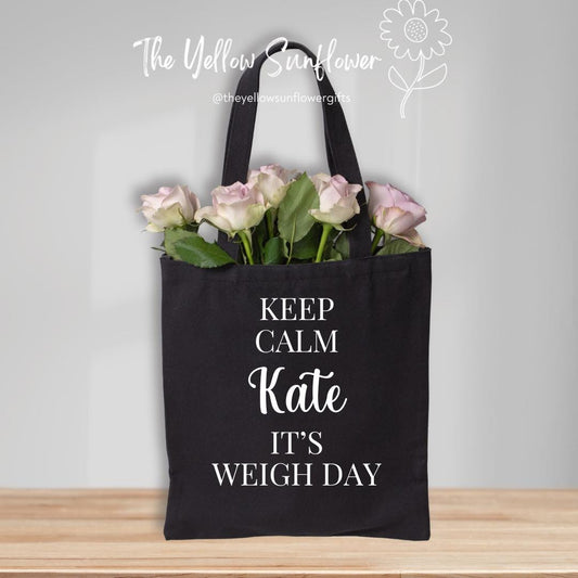 Personalised 'Keep Calm It's Weigh Day' Tote Bag